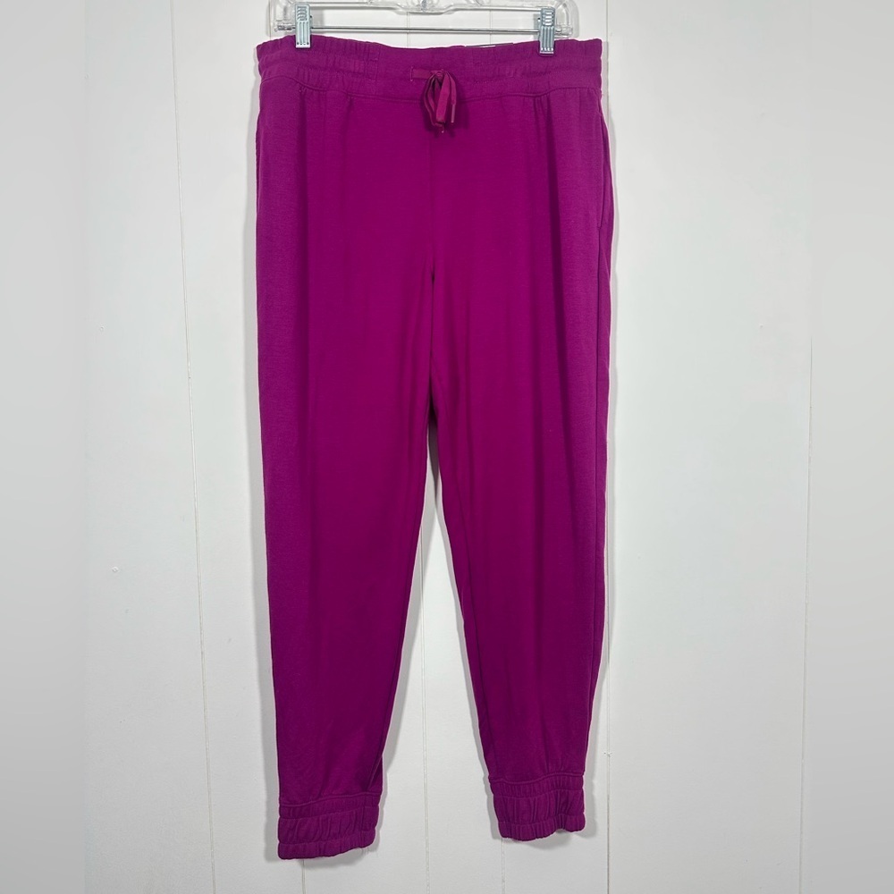NEW Tek Gear Sz L Womens Jogger Mid Rise Relaxed Fuchsia Active Pants